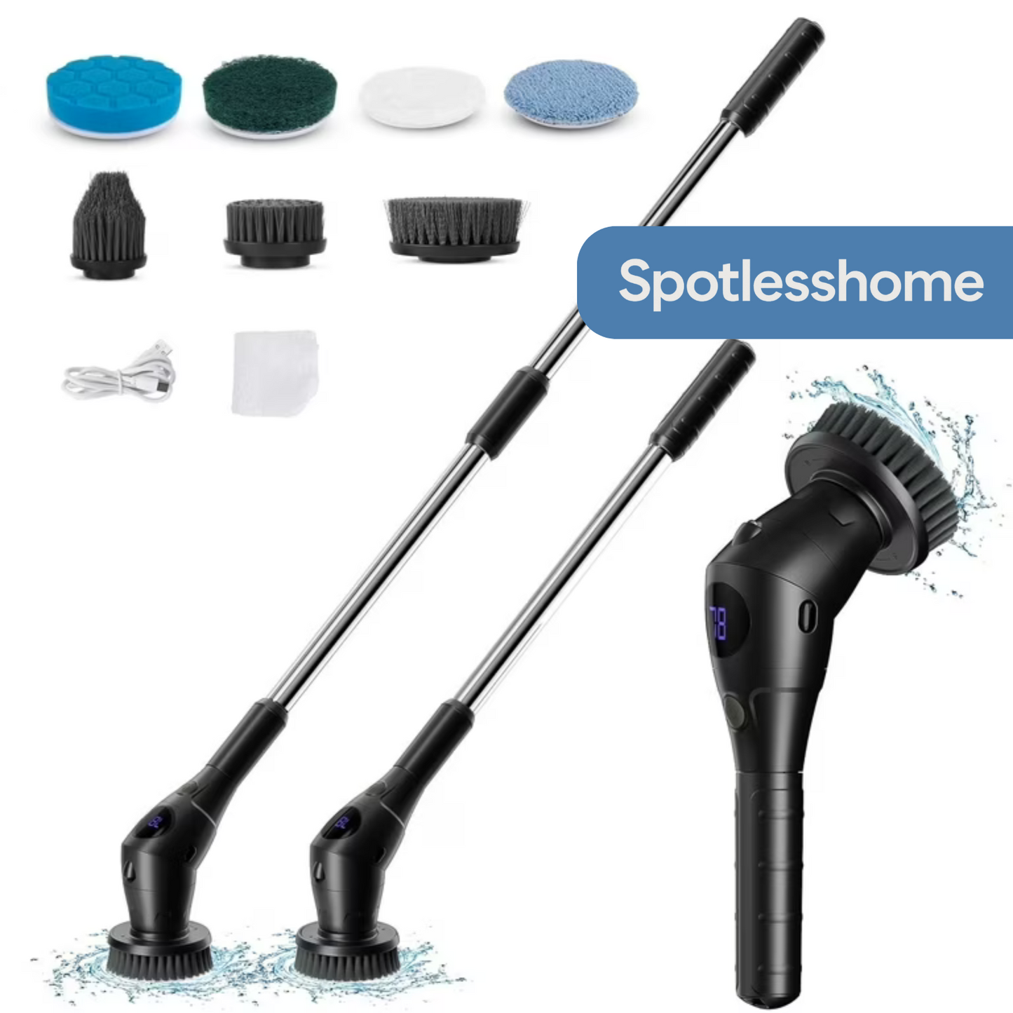 Cordless 360° Spin Scrubber With 8 Heads